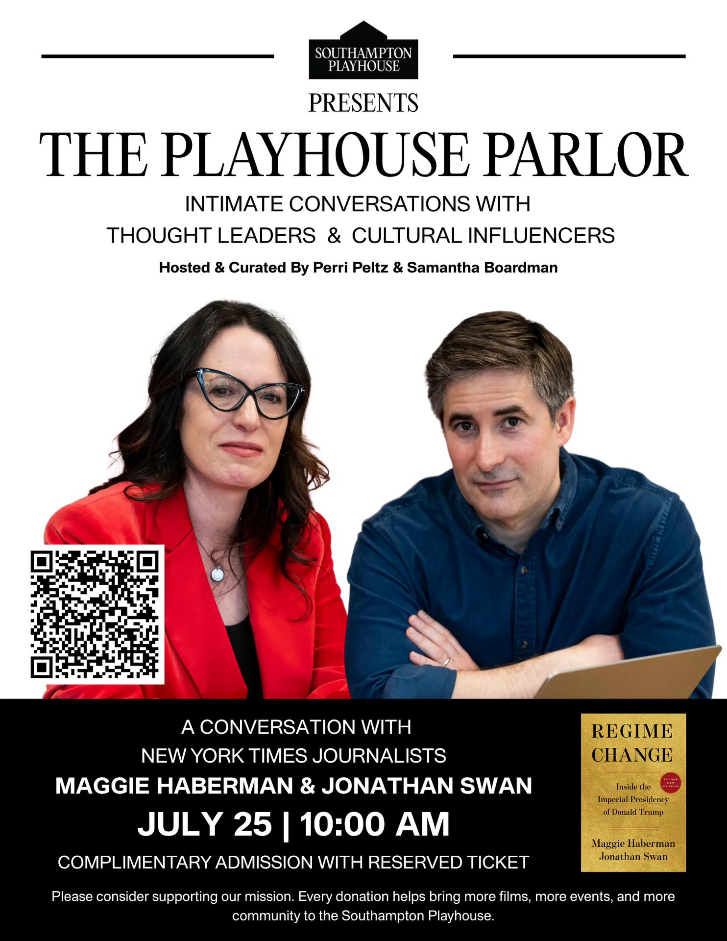 The Playhouse Parlor: Maggie Haberman & Jonathan Swan